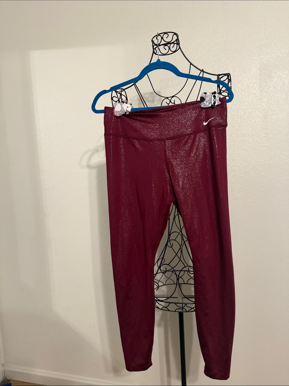 Nike Maroon Metallic Leggings